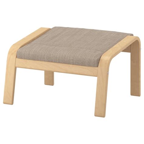 POÄNG footstool, birch veneer/Hillared beige - IKEA