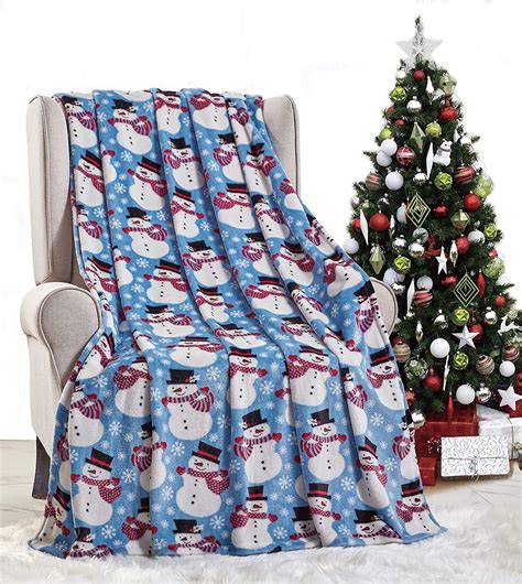 Holiday Blanket, Printed Soft Plush Throw, Fun Christmas Theme, Home ...