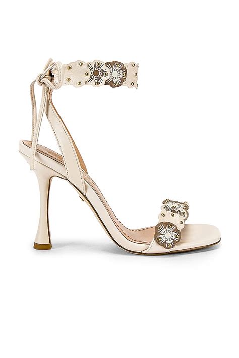 Coach Brodie Link Tea Rose Heel Sandal in Chalk Multi | REVOLVE