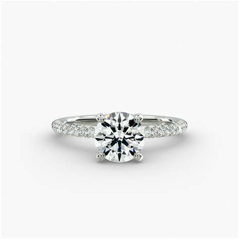 Petite Pavé Lab-Grown Diamond Engagement Ring In 18K White Gold-17645wl