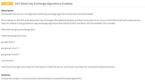 Image result for SSH Weak Key Exchange Algorithms Enabled
