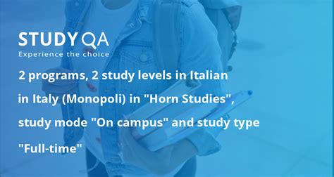 StudyQA — 2 programs, 2 study levels in "Horn Studies" in Italy ...