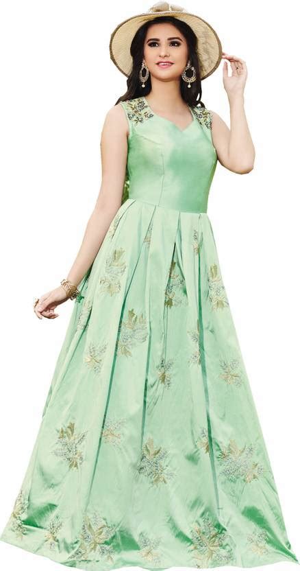 Patang International Women Maxi Light Green Full Length Dress - Buy ...