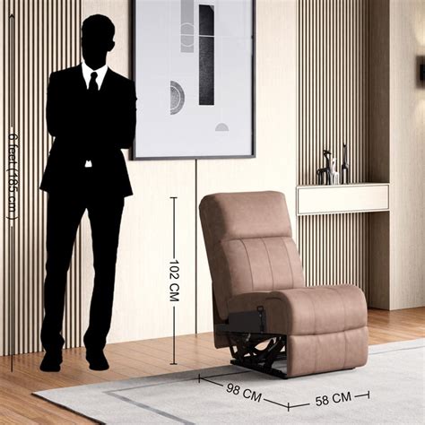 Buy Denver Fabric 1-Seater Armless Recliner - Brown from Home Centre at ...