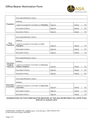 Fillable Online asa org Office Bearer Nomination Form.docx - asa org ...