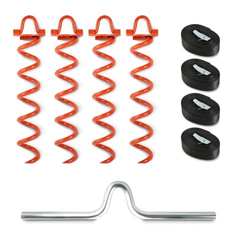 Buy Heavy Duty Ground Screw Anchors – Set of 4 Ground Anchors, 4 Straps ...