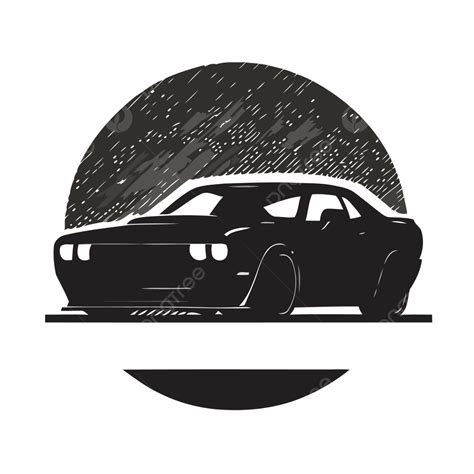 Dodge Challenger Emblem Graphic Vector Illustration, A Simplistic Black ...