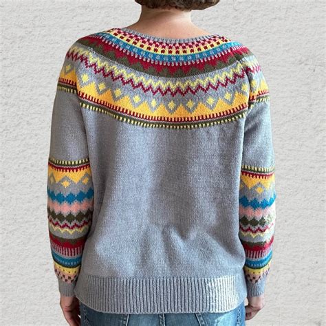 Men's Multicolor Fair Isle Wool Sweater - Vintage Scandinavian Design ...