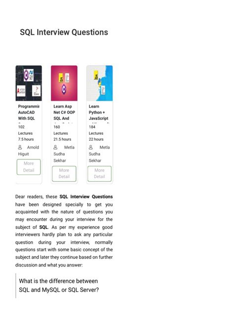 Image result for Printed SQL Interview Questions with Answers