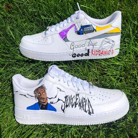 Juice WRLD Air Force 1 Custom | Nike shoes air force, Painted shoes ...