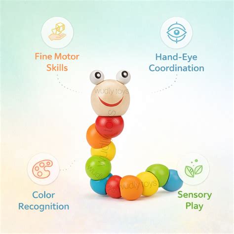 Wudly Wooden Caterpillar Toy - Sensory Learning Toy | The Mom Store ...