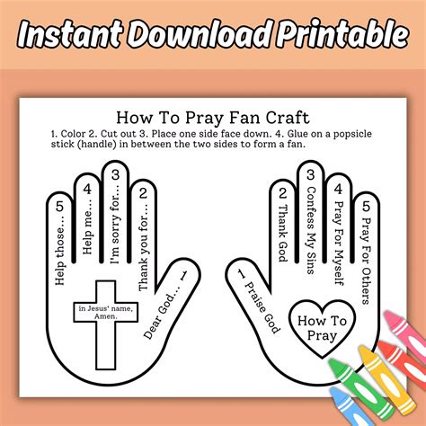 How to Pray Fan Craft for Kids Sunday School Bible Lesson, Learn to ...