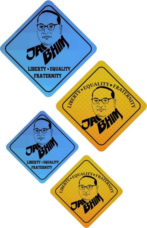 HindK 10.16 cm JAI BHIM Sticker Pack Of 4 THE B.R AMBEDKAR Stickers For ...
