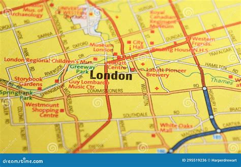 Map Image of London, Ontario, Canada Stock Photo - Image of ontario ...