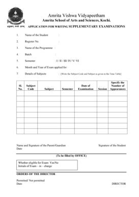 Fillable Online amrita Second Chance Examination Application Form ...