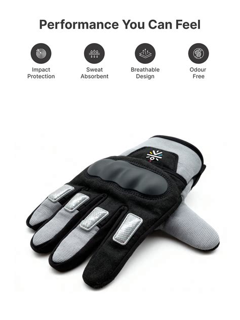 Buy CULT Rider Bike Gloves Grey/Black - Full Finger Motorcycle ...