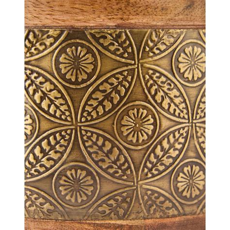 Buy Fabindia Brass Wood Cladded Kanchan Table Planter Online