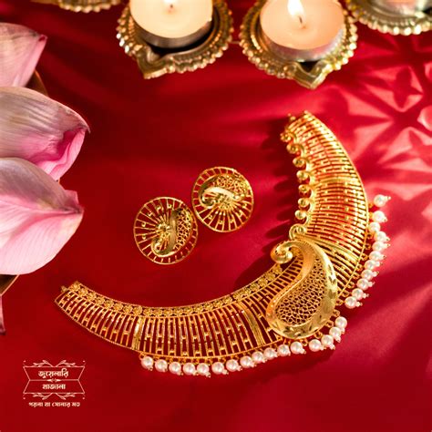 Premium Gold Plated Kamalika Necklace with Earrings – Jewellery Khazana