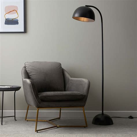 Endon Brodey Industrial Style Floor Lamp Matt Black 96599