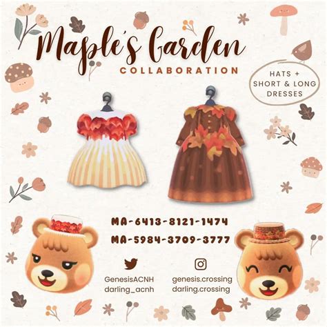 Maple’s Garden, Autumn Leaves Dress Gown, Custom Clothing, ACNH Custom Design, Animal Cross ...
