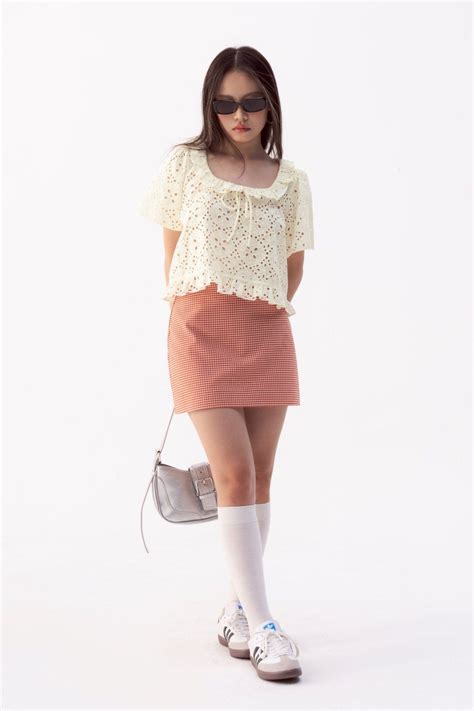 Red Gingham Khaki Mini Skirt – LIBÉ