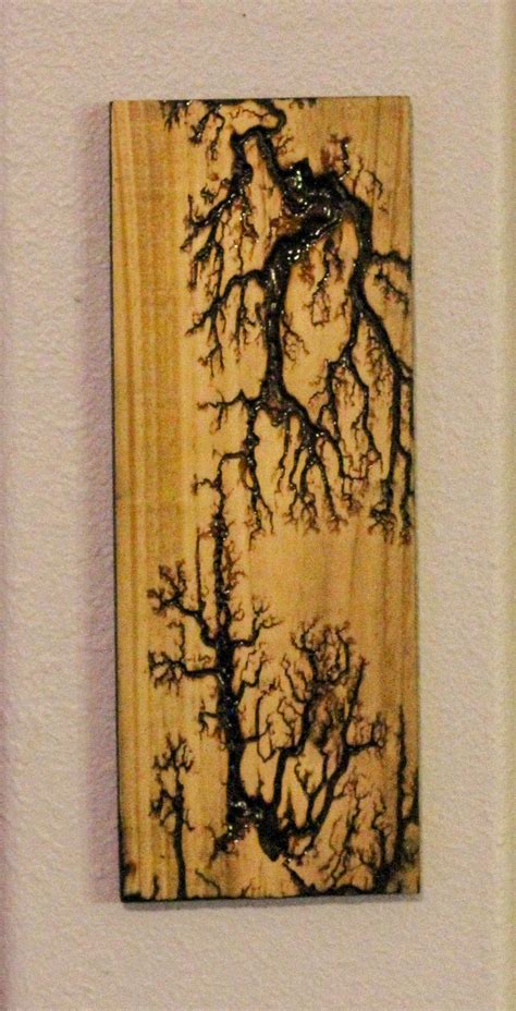 Lichtenberg Wood Burning, Rustic Wooden Wall Art, Lightning Wall ...