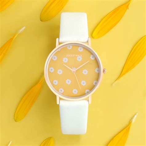Joker & Witch Summer Sunshine White PU Strap Watch For Women