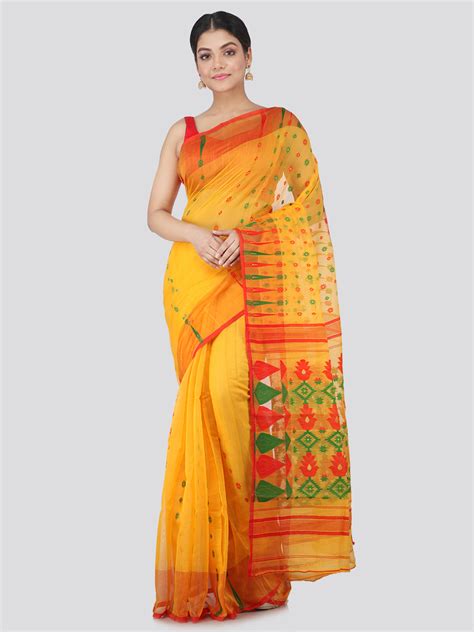 Women's Pure Cotton Jamdani Saree Without Blouse Piece