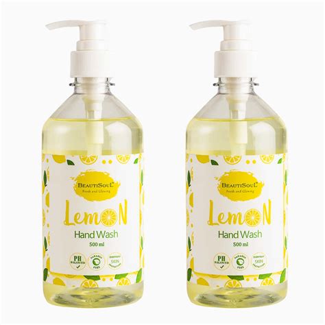 Buy BEAUTISOUL LEMON HANDWASH WITH PURE LEMON & GLYCERIN - 500 ML PUMP ...