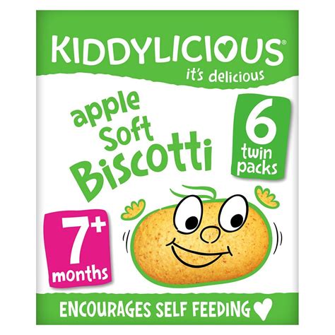 Kiddylicious Biscotti รสแอปเปิล ขนมสำหรับเด็ก 7 เดือนขึ้นไป แพ็คคู่ 6 ...