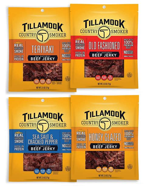 Tillamook Country Smoker Real MZF22 Hardwood Smoked Beef Jerky Variety ...