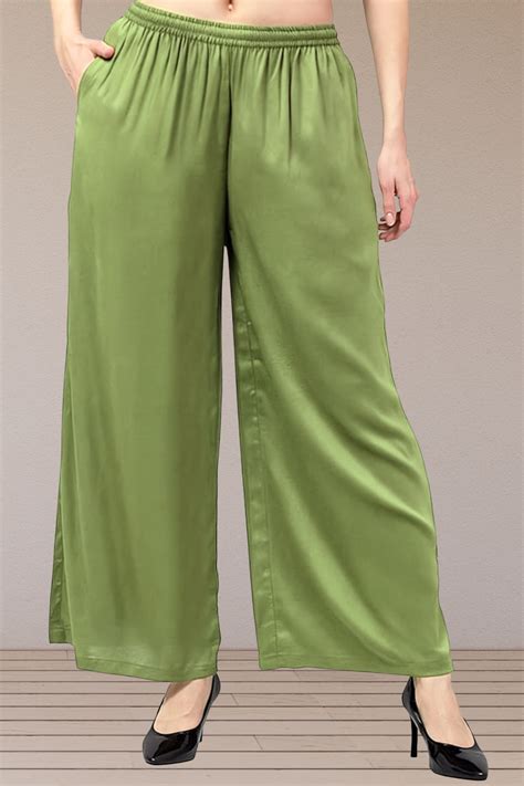 Buy Plus Size Pista Green Flared Palazzo Pant | Apella - The XS to 10XL ...