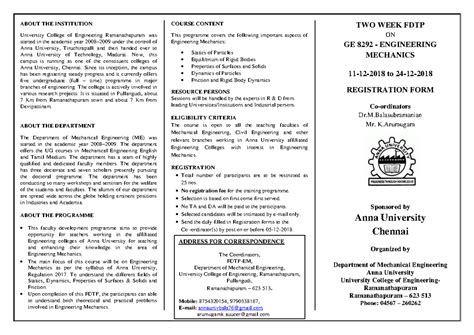 GE08292- Engineering Mechanics - ABOUT THE INSTITUTION University ...