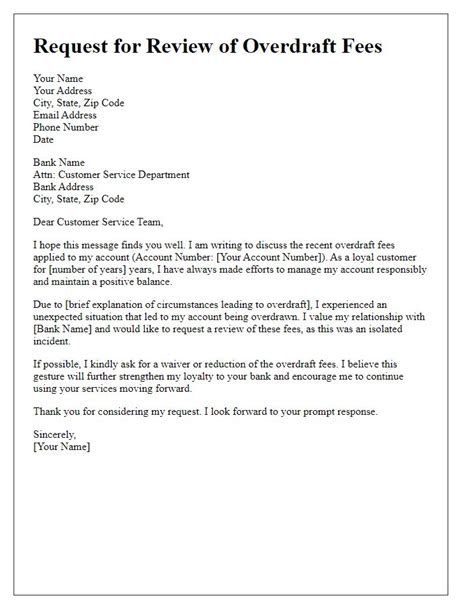 Image result for Overdraft Fee Refund Letter