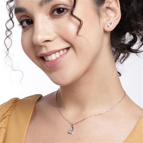 Nested Heart 925 Silver Jewellery Set - Valentine's Gift – Zavya
