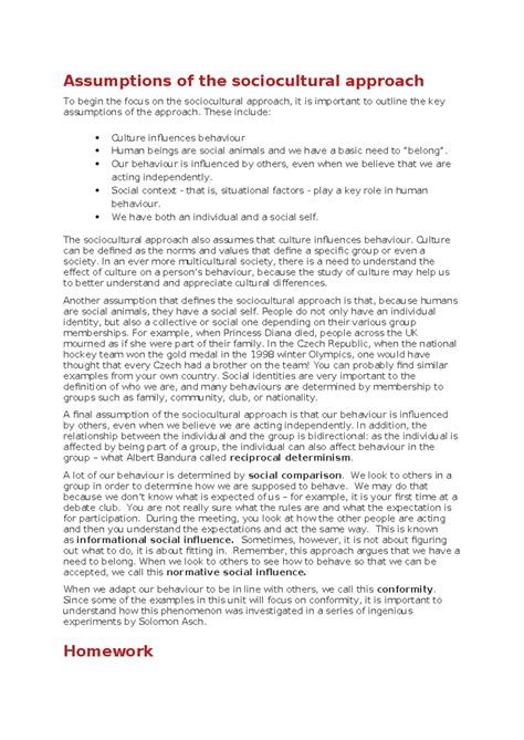 Assumptions 2 - These include: Culture influences behaviour Human ...