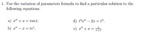 Image result for Variation of Parameters Solved Examples