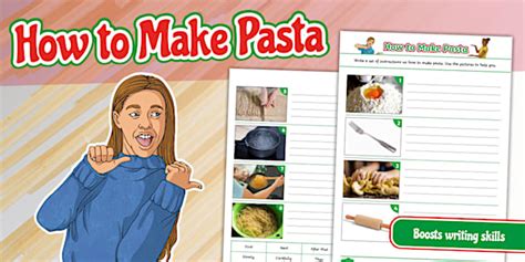 How to Make Pasta Instruction Writing Template