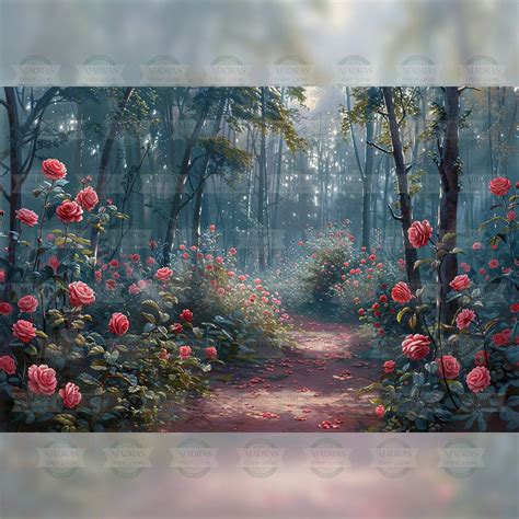 Rose Trails - Printed Backdrop - Fabric - 5 by 7 feet | Madras Prop Store