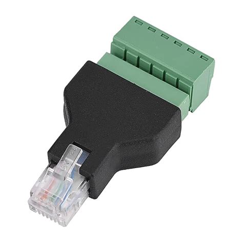 Ethernet Adapter Connector, RJ12 6P6C Male to 6 Pin Screw Terminals ...