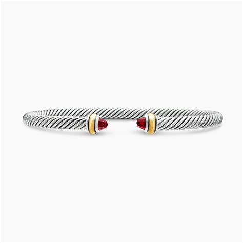 David Yurman Classic Cable Bracelet In Sterling Silver with 18ct Yellow ...