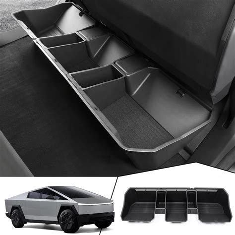 Amazon.com: BEEGROW Rear Underseat Storage Bin for Tesla Cybertruck 2024, Under Seat Hidden ...