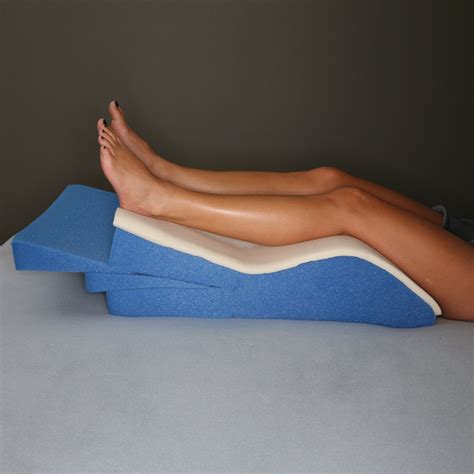 White Leg Wedge Pillow - Memory Foam Wedges For Leg Elevation - Adjustable We.. - Swiftsly