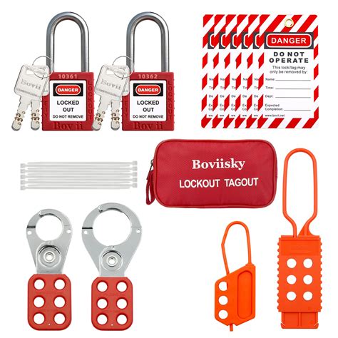 Buy Lockout Tagout Kit with Red Safety Padlocks, Hasps Set, Loto Tags ...