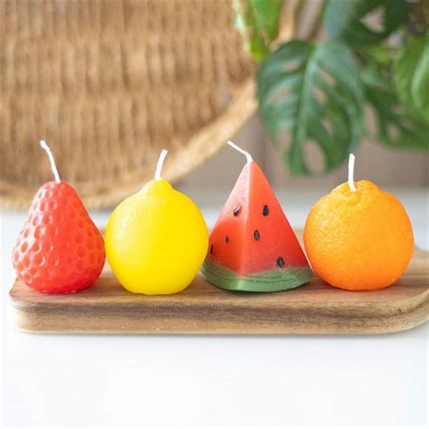 Fruit Shaped Candles Orange Lemon Strawberry Watermelon By Fragranced ...