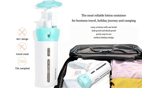 XENOTY Travel Dispenser Bottle Set Travel Refillable Cosmetic ...
