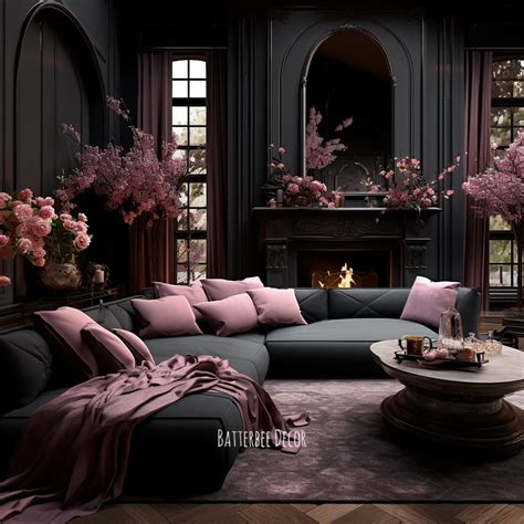 Black and Pink Gothic Living Room | Gothic living room, Dream apartment ...