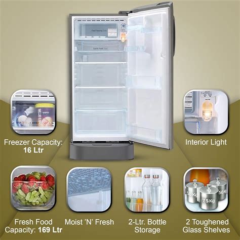 LG GL-D201APZU 185L 5 Star Single Door Refrigerator – Smart Inverter ...