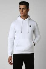 Buy Men White Solid Hooded Neck Sweatshirt Online - 39668455 | Van Heusen