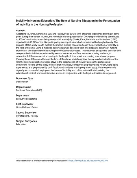 SOLUTION: The role of nursing education in the perpetuation of ...